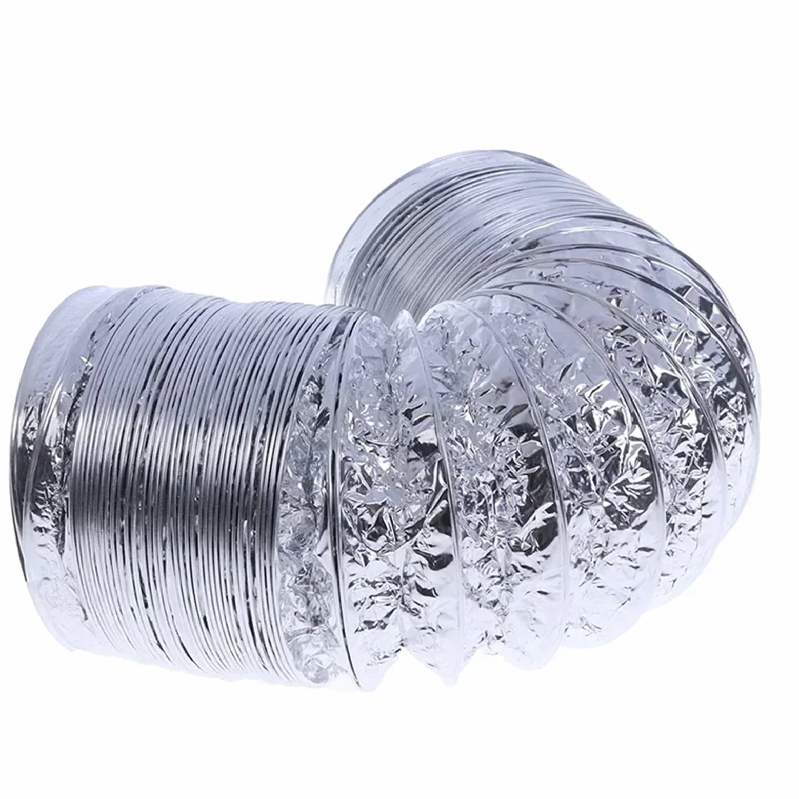 Tubo per Stufa Tubo di Ventilazione da 4 Pollici 100mm Tubo di Alluminio in PVC Tubo di Ventilazione dell'Aria Tubo di Scarico Flessibile Condotto di Scarico 3/2M Sfiato del Sistema d'Aria