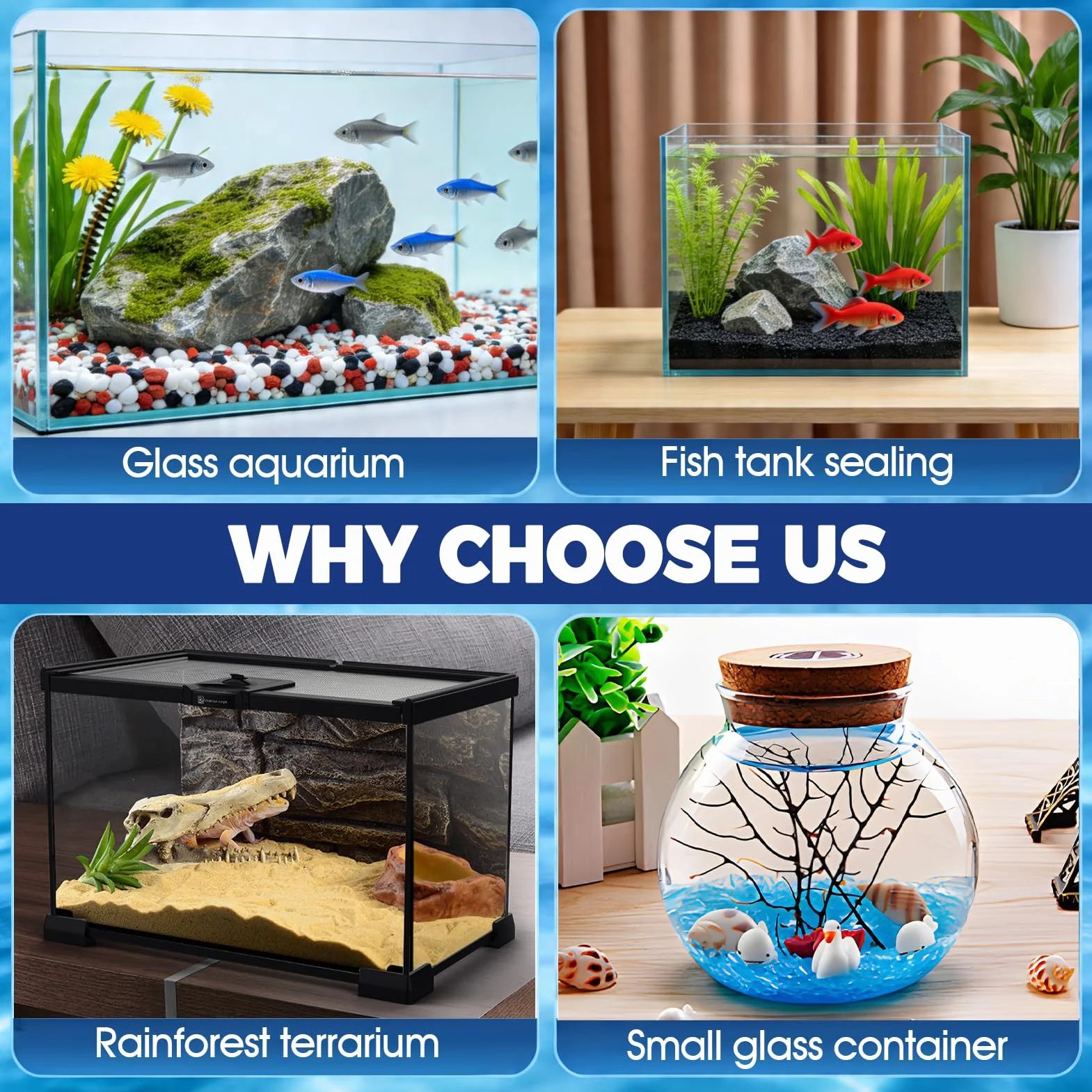 ALLONY Silicone Nero per Acquario 150ML Impermeabile Colla Vetro