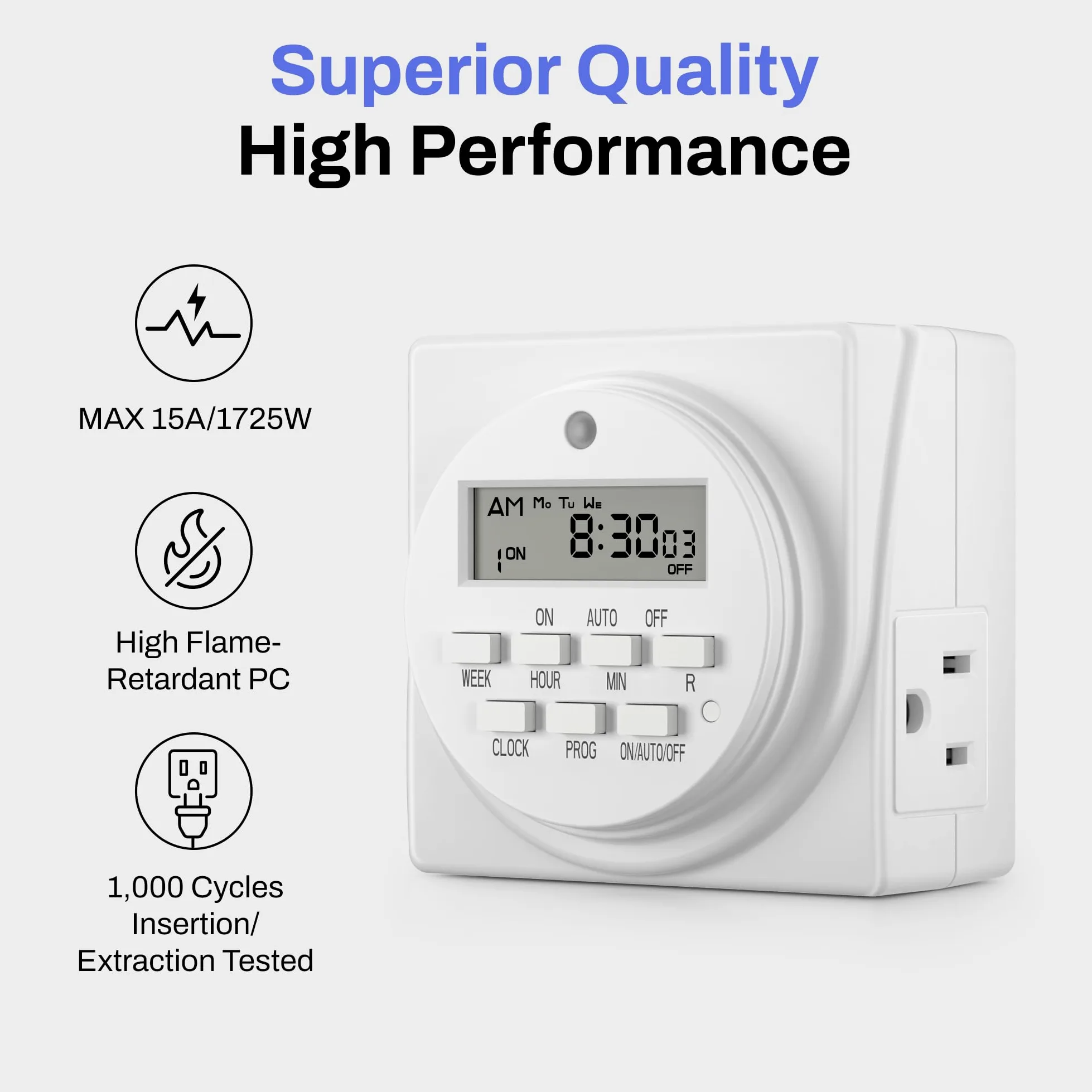 Century 7 Day Heavy Duty Digital Programmable Timer – Dual Outlet by Century Timer