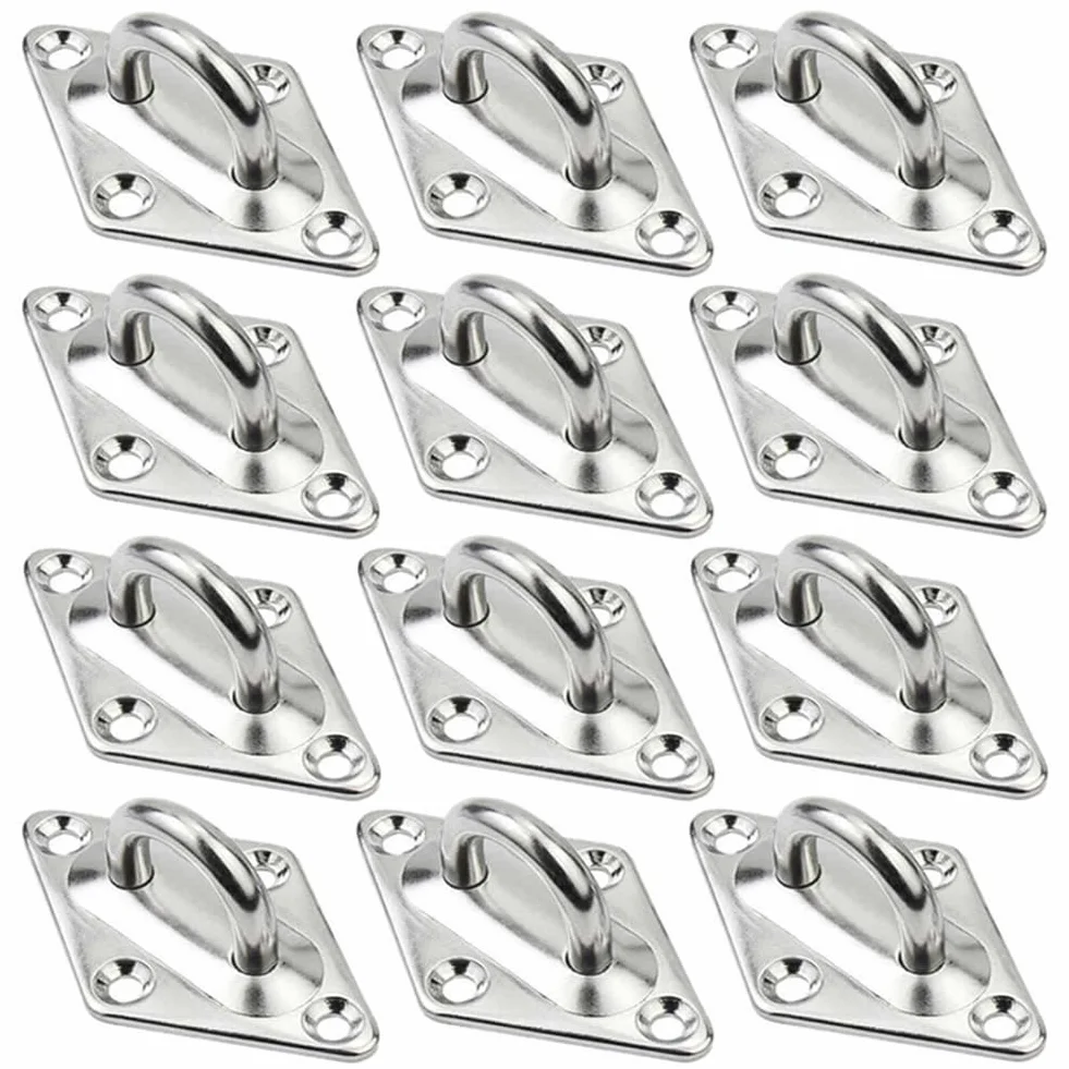M5 Piastra Oculare Acciaio Inox 304 Placca Oculare Ganci Ancoraggio Gancio da Muro con Occhiello Soffitto per Appendere 12 Pezzi