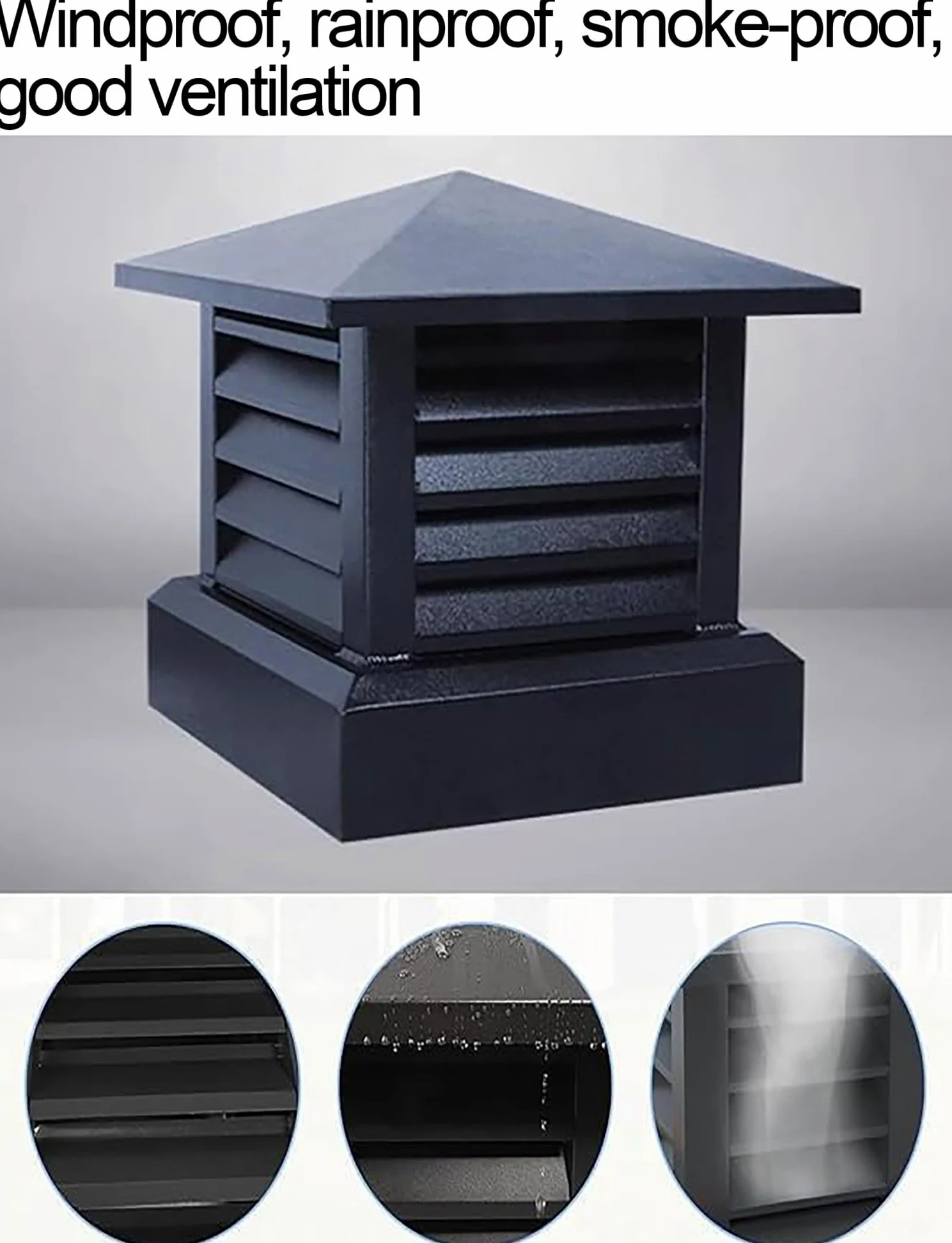 Comignolo con Design a lamelle inclinate per la Ventilazione del Camino e la Protezione antiruggine per Esterni.