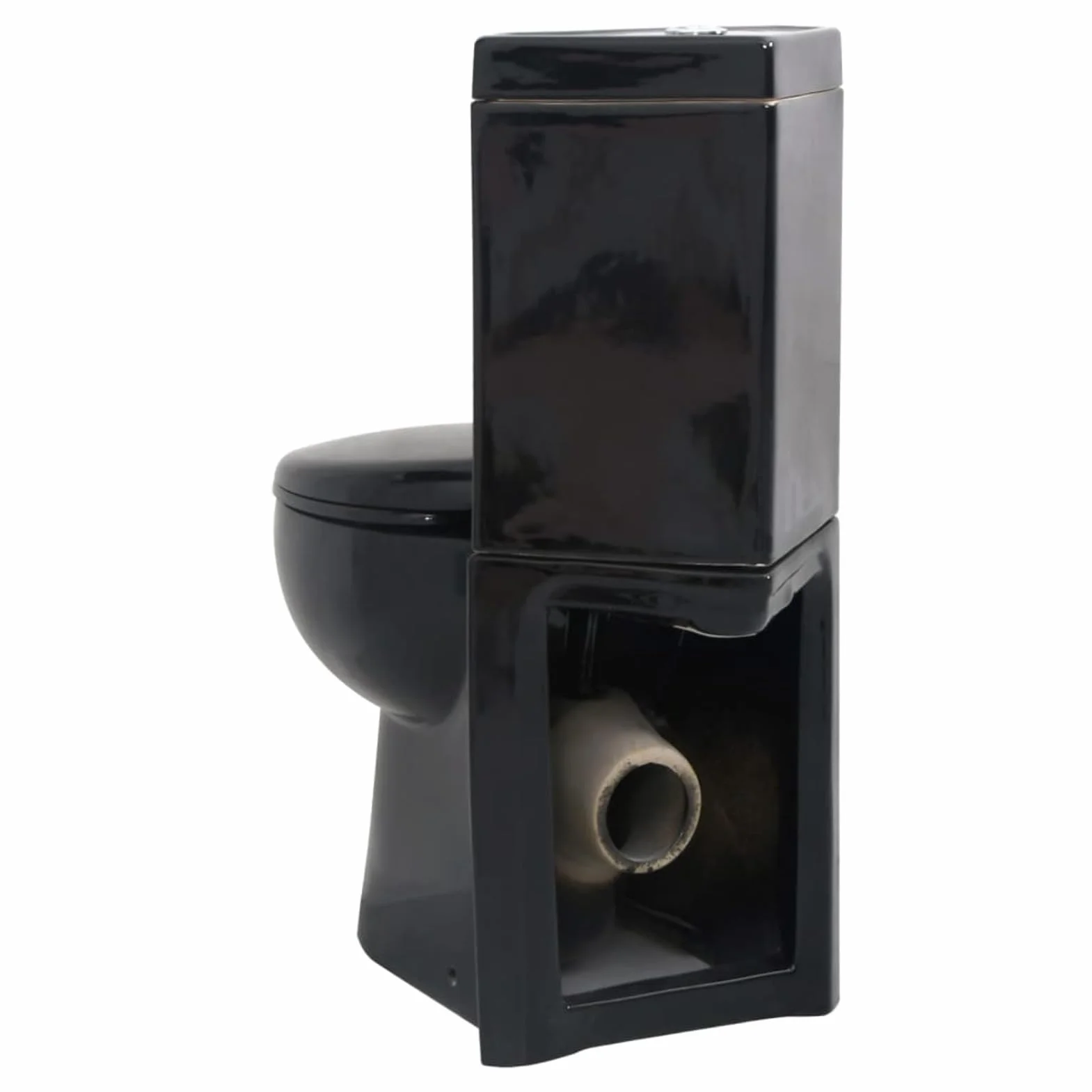 ShGaxin WC in ceramica angolare di colore nero, WC completo, Toilet completi, Toilet