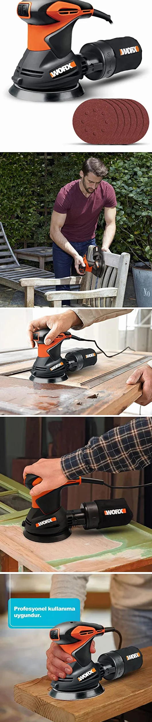 WX652.1 Worx - Roto-Orbital Sander 125 millimetri.