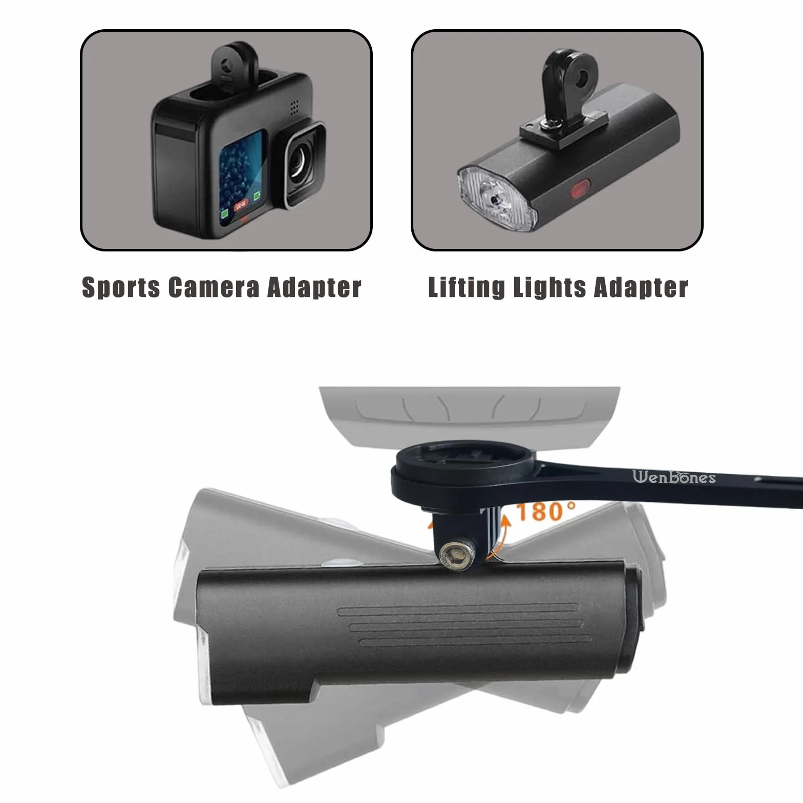 Supporto Integrato Ciclocomputer, Supporto Computer da Manubrio Lega Alluminio, Supporto per Computer da Ciclismo per Bici per Garmi Edge, Wahoo, Cateye, Bryton, GoPro