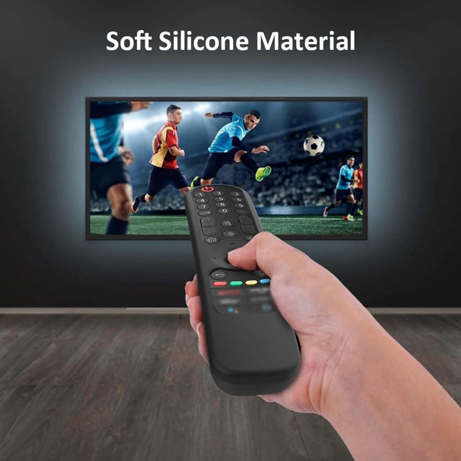 Custodia in Silicone per Telecomando LG AN-MR21GA AN-MR21GC MR22GA MR22GN MR23GA MR24GA, Cover telecomando LG antiurto, lavabile, Cover Telecomando per LG Magic 2021/2022/2023/2024 (Nero)