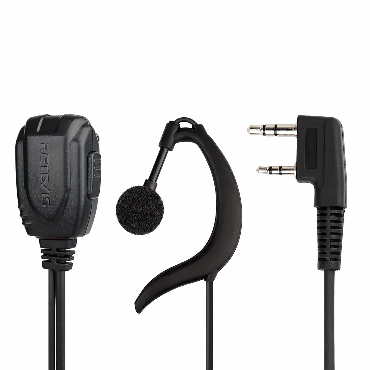 Retevis Walkie Talkie Auricolare, 2 pin Tipo-C Cuffia Compatibile con Walkie Talkie Baofeng UV-5R BF-88E BF-888s RT24 RT28 RT622 RT27 RT618 RT619 Kenwood Proster (1 pz)