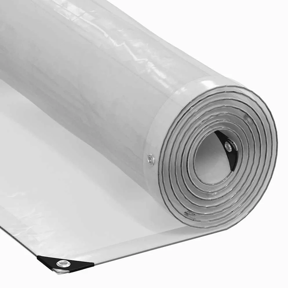 Telone trasparente 6x8 m in polietilene con occhielli, telone impermeabile per giardino, campeggio, auto e piscina, antistrappo, resistente alle intemperie, ai raggi UV