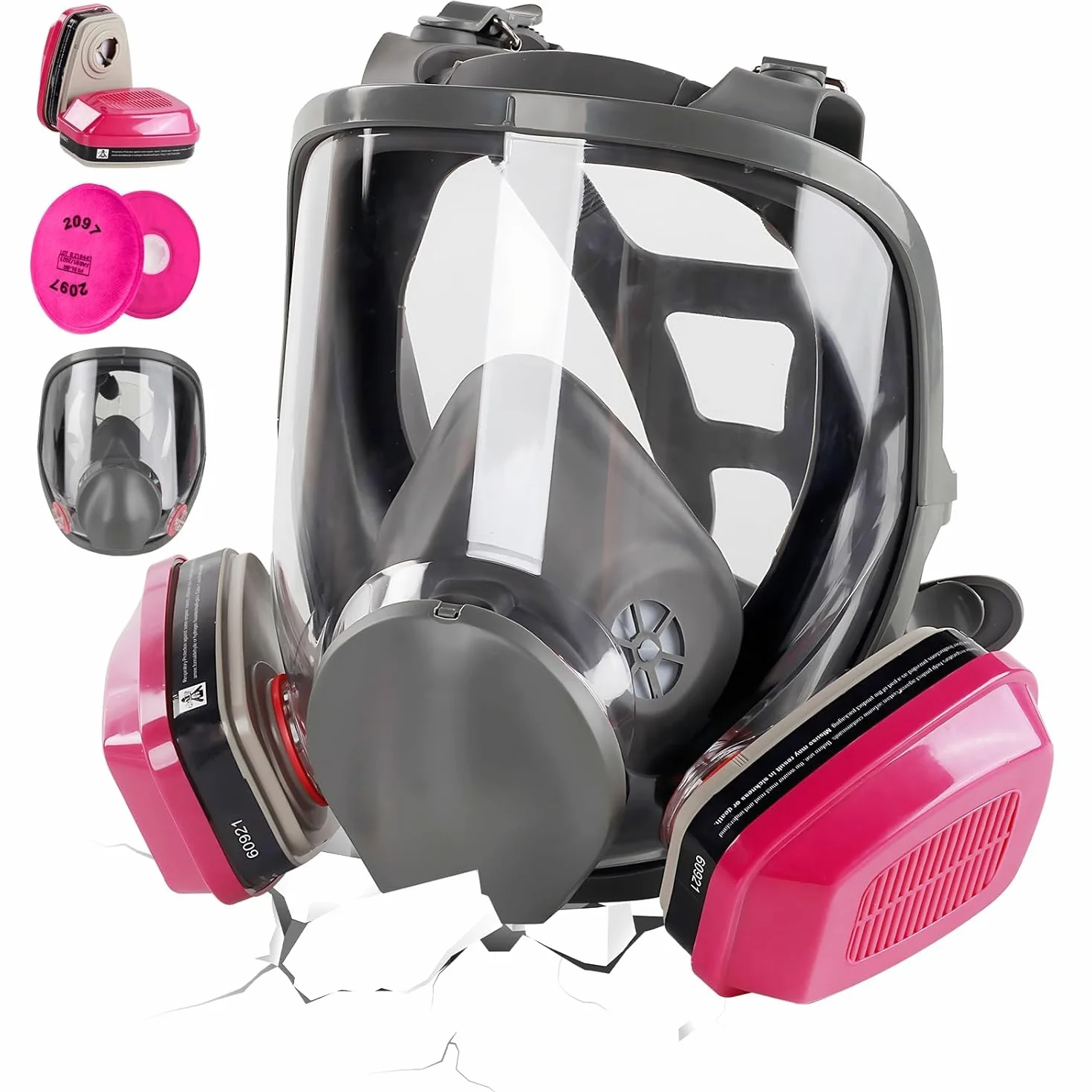 Maschera respiratoria integrale con filtri 60921 2097 antigas riutilizzabile per sopravvivenza nucleare chimica verniciatura