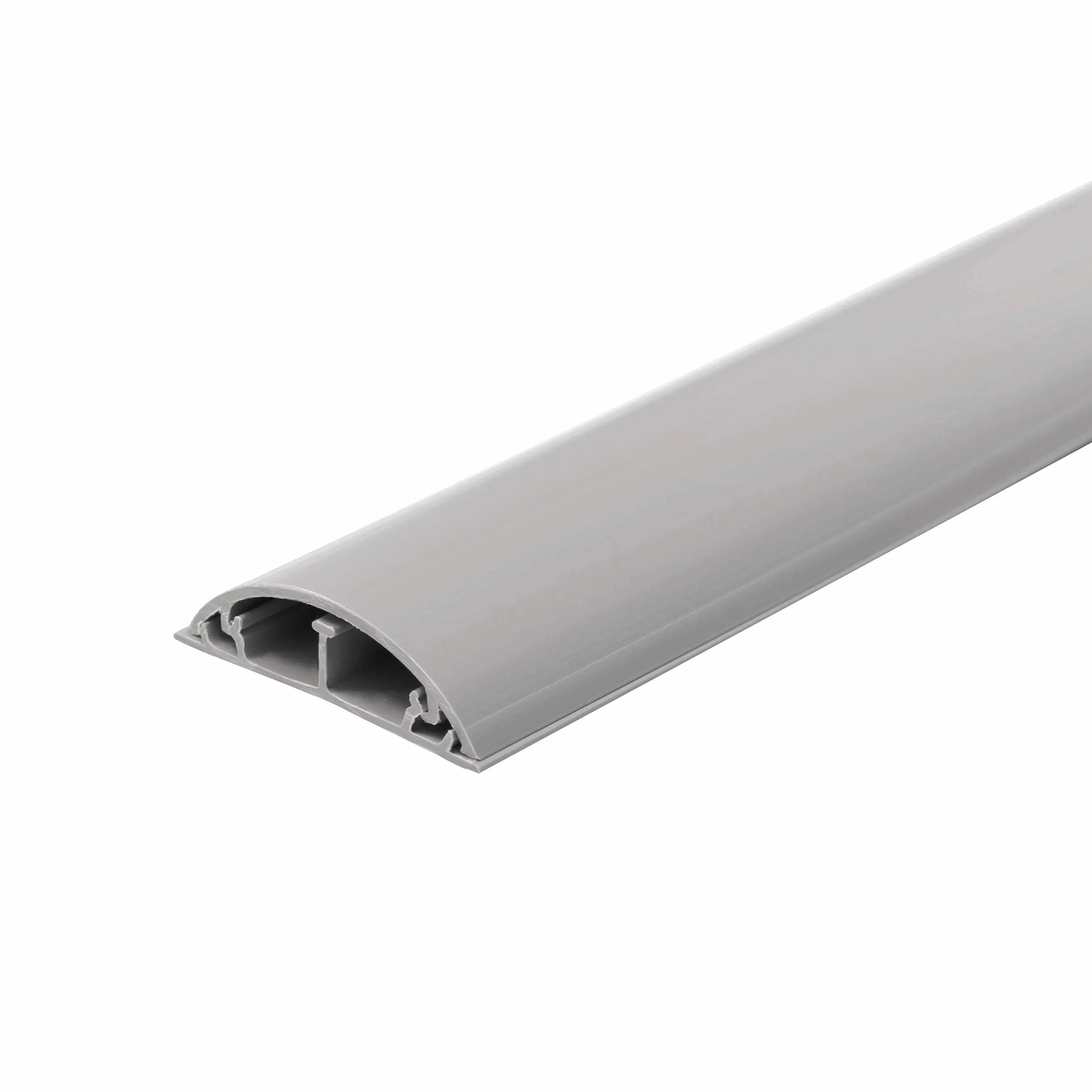 Electraline 60776 Passacavi | Canalina Passacavi | Tubo Passacavi | Canalina Copricavi | Canalina Passacavi Pavimento | 50 x 12 mm - 1 m Lunghezza, Colore Grigio