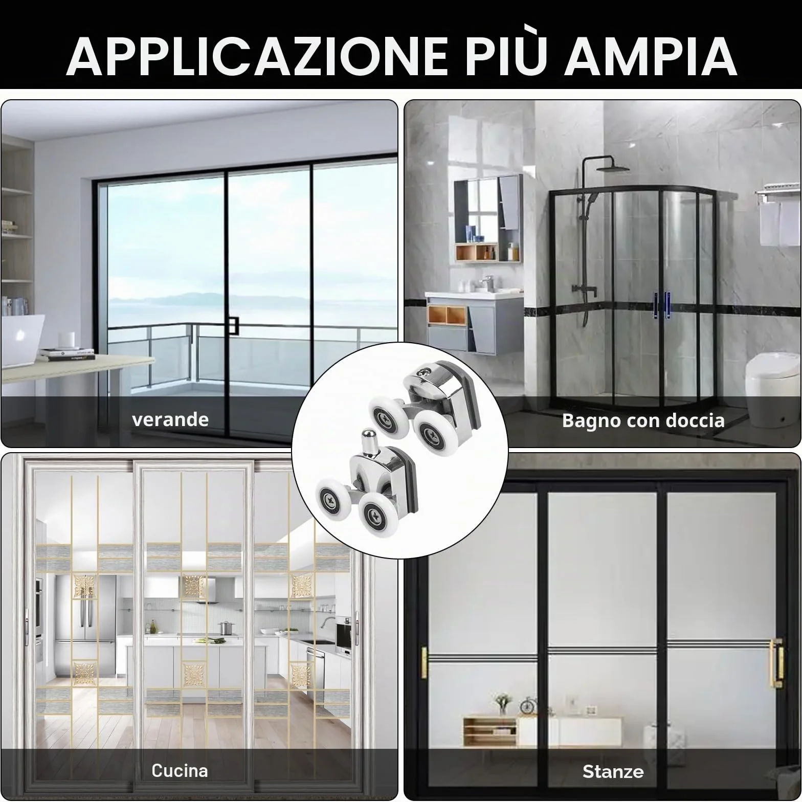 Ruote per porta doccia 23 mm porte scorrevoli in vetro bagno