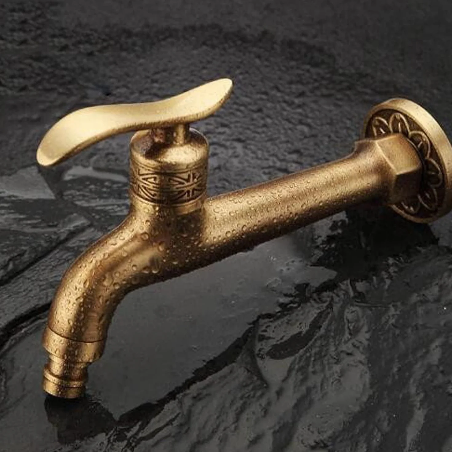 Lungo Manico in Ottone Antico Rubinetto Acqua Fredda Rubinetto Bagno Mop Piscina Lavatrice Giardino Decorativi Rubinetti Tubo da Giardino