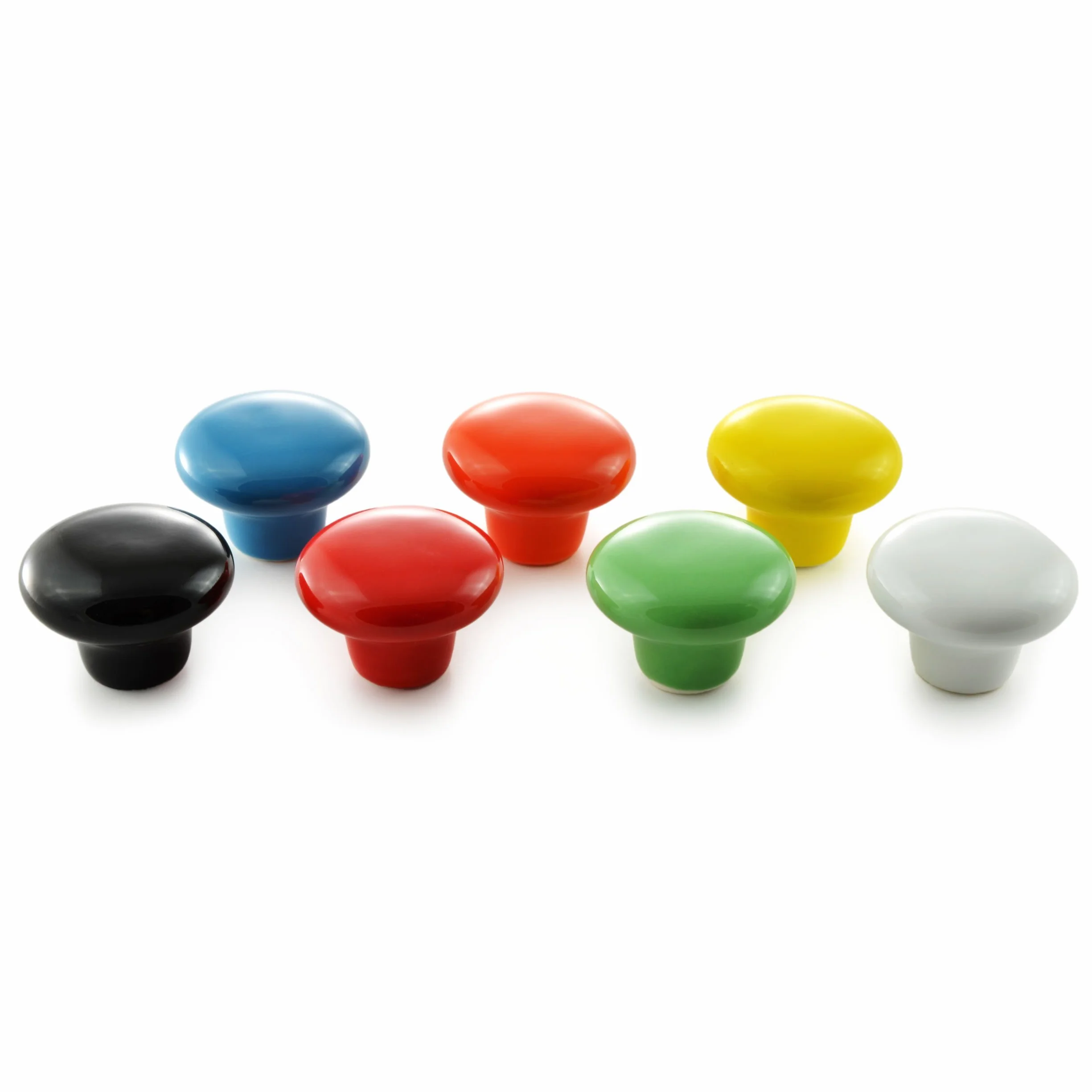 Ganzoo 4 pomelli per mobili porcellana ceramica bianca rotondi 32mm profondità 23mm stile country vintage