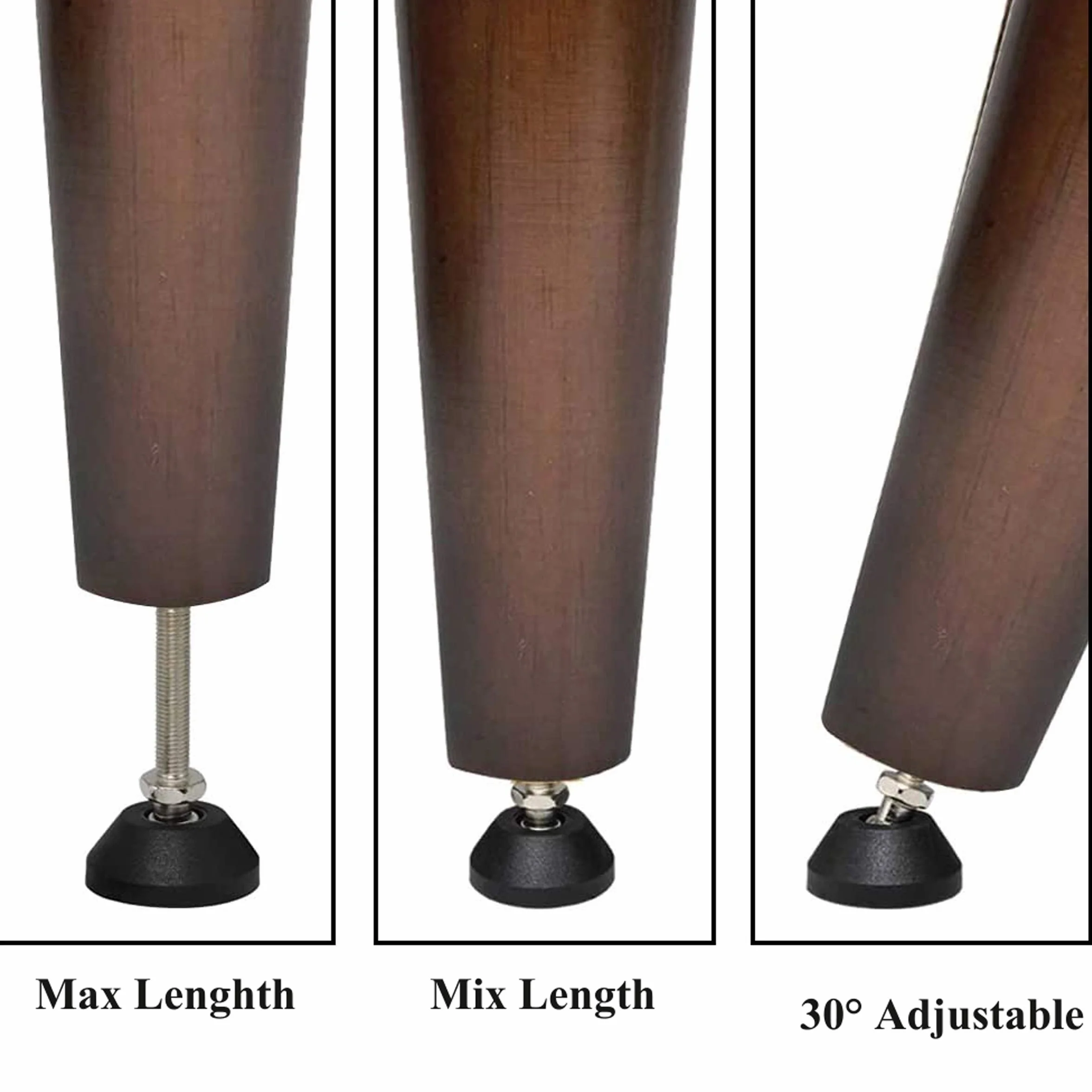 Piedini regolabili in altezza M10x50 8Pz per mobili macchinari, antiscivolo