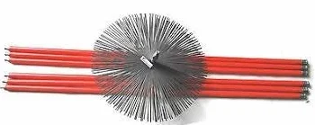 Kit scovoli spazzacamino composto da 6 aste per un totale 8,40 mt. + scovolo (Scovolo Ø 200 mm.)