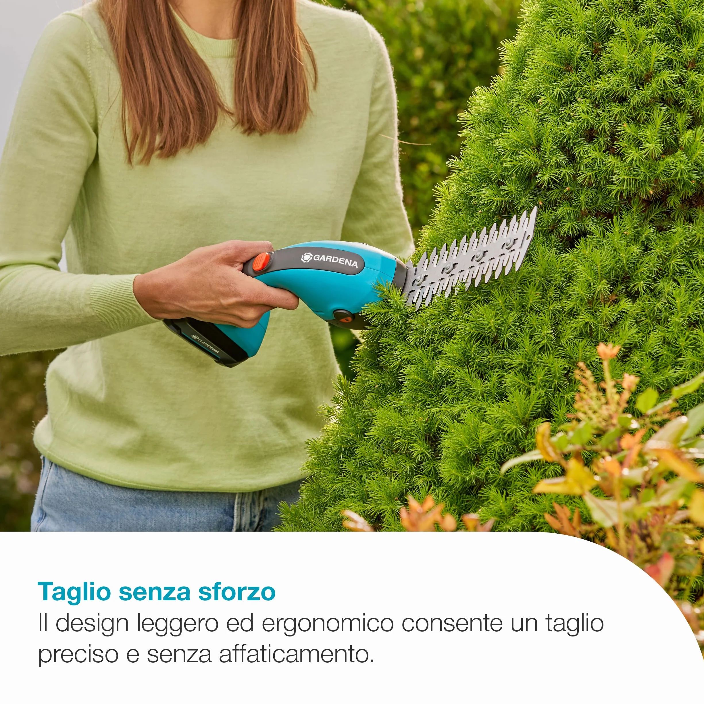 Gardena PowerCut 20/18V P4A Nozze Forbici a Batteria per Erba e Siepi, Lame Affilate Intercambiabili, Leggero