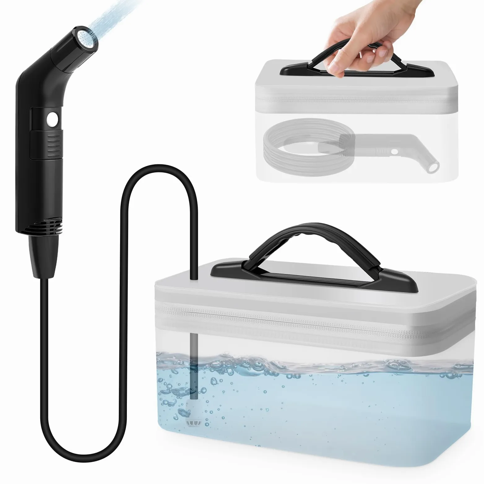 Bidet elettrico da viaggio da 2,3 l, bidet portatile con tubo da 1,2 m, portatile, per bagno, campeggio, all'aperto, doccia musulmana, bottiglia perineale, 2 modalità