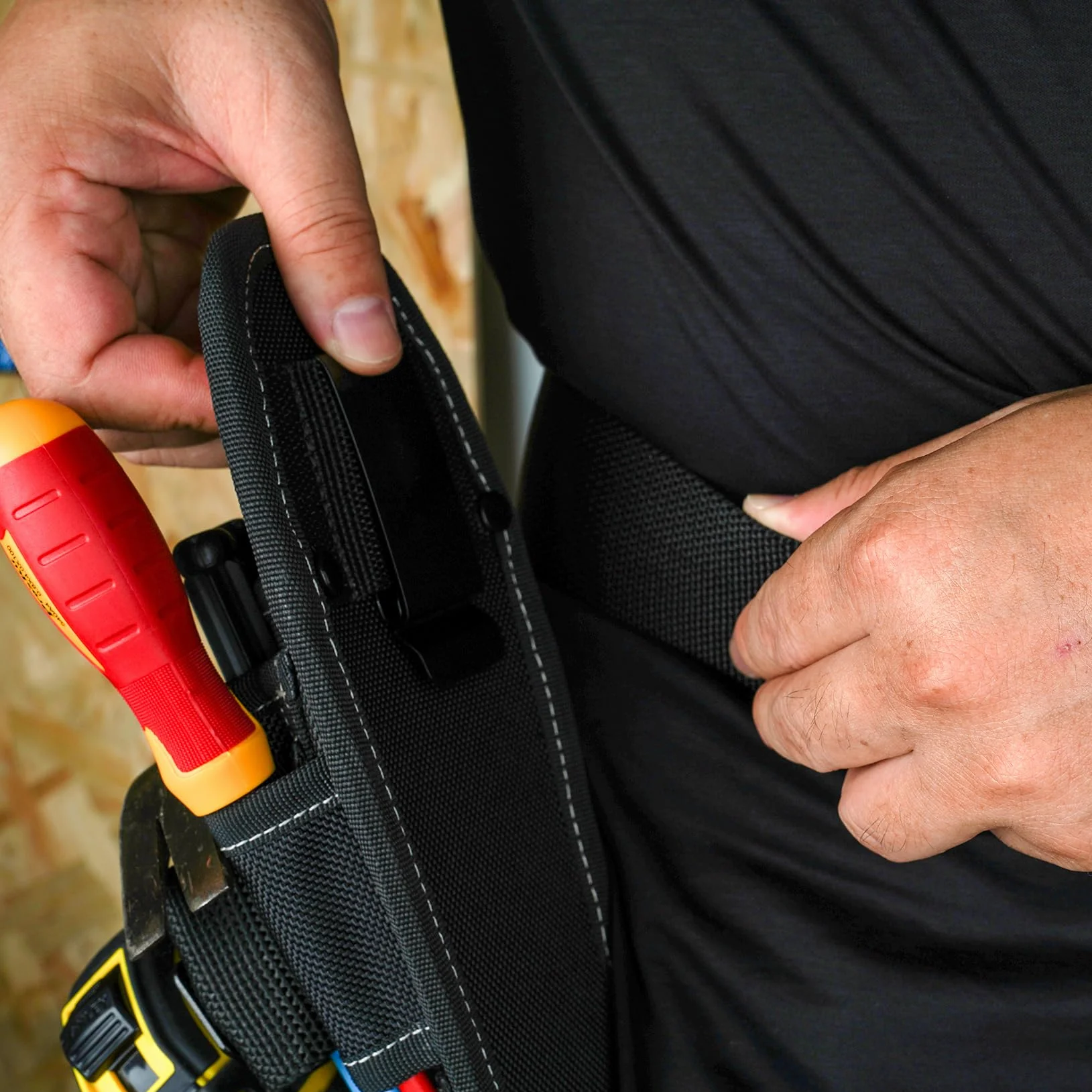 Piccola custodia per attrezzi con clip da cintura, piccola tasca portautensili, organizer per attrezzi da lavoro e porta coltelli