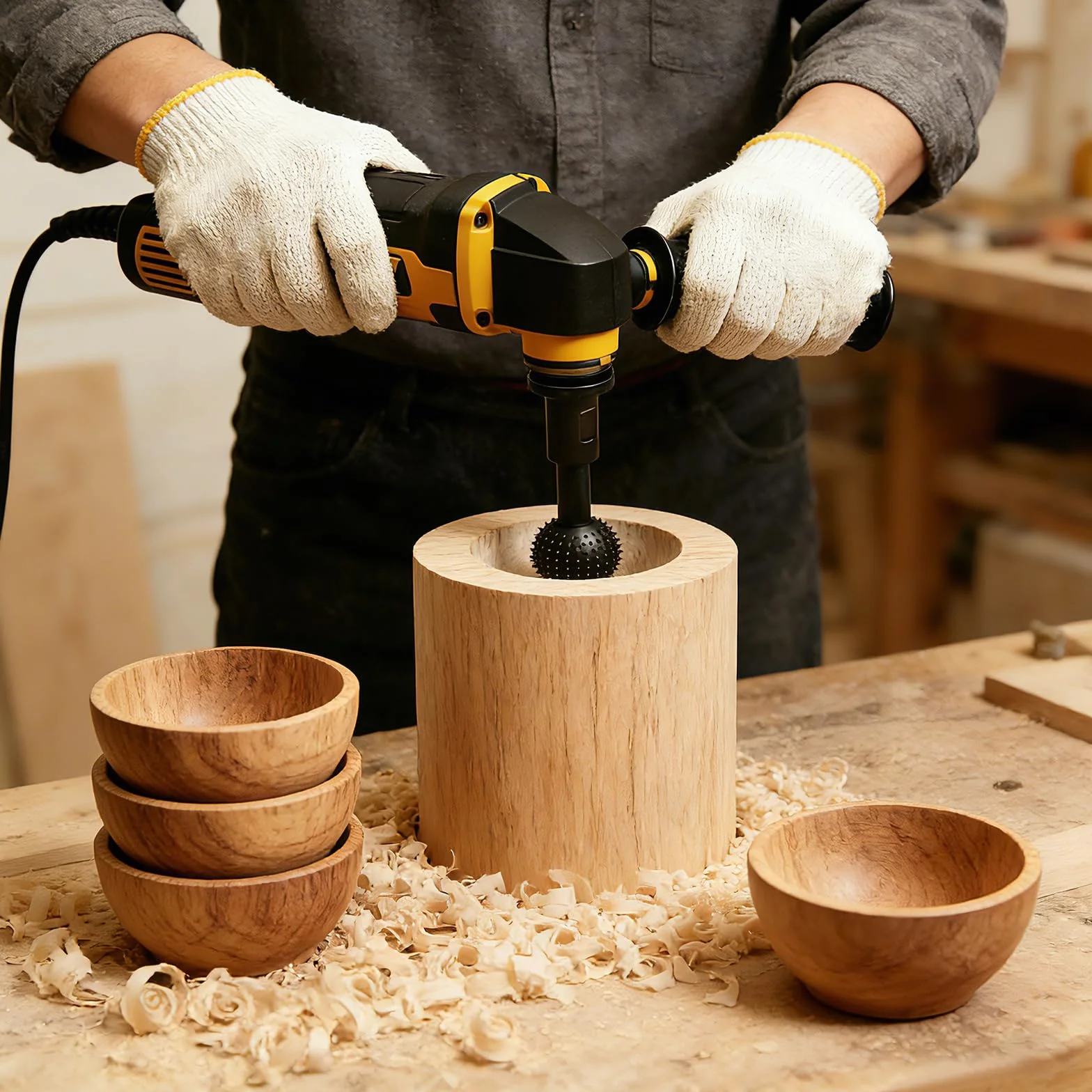 Raspa a sfera per legno, φ 25 mm + 40 mm, fresa a sfera per legno con filettatura M14, raspa per legno per smerigliatrice angolare 115/125 mm