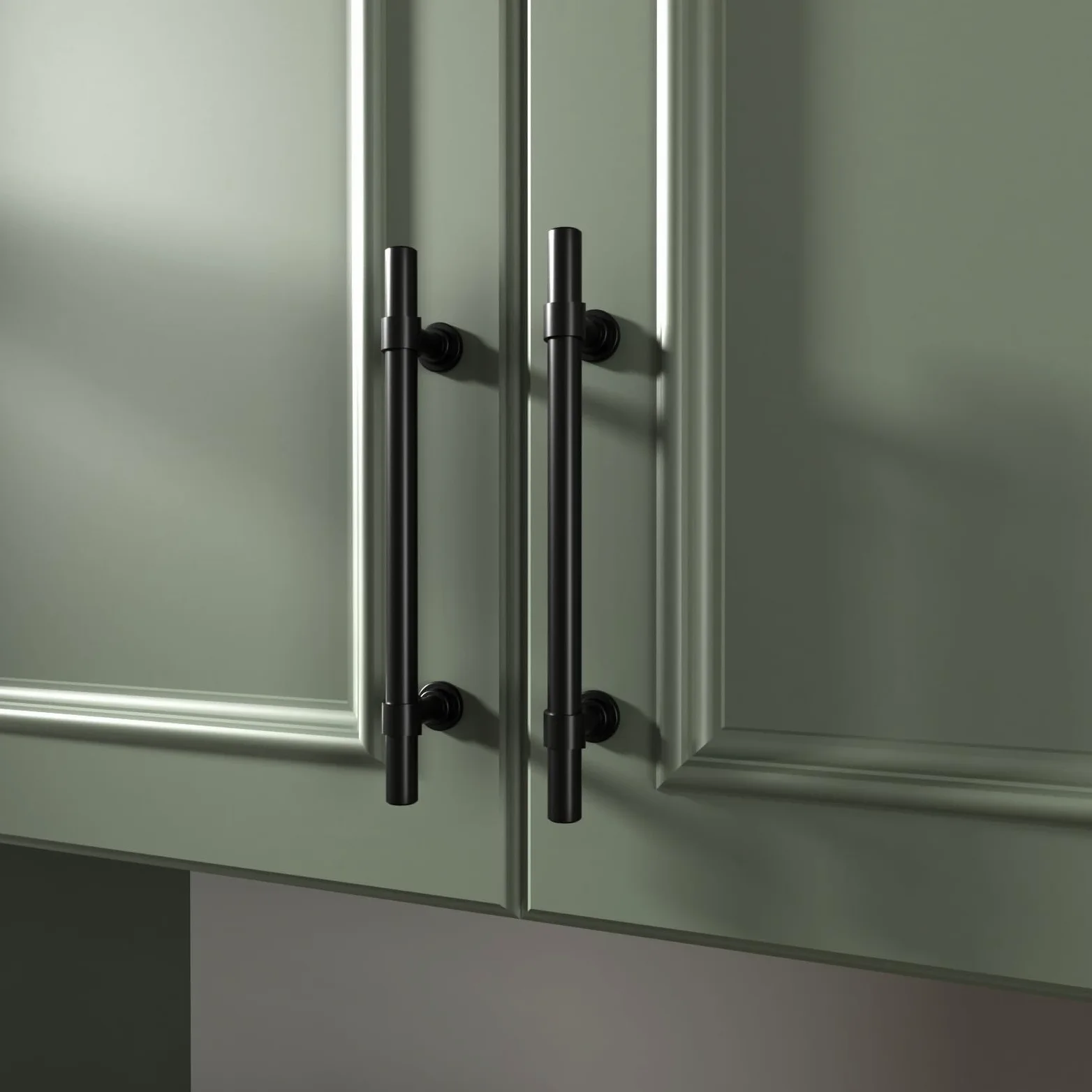 LONTON - Maniglie per mobili da cucina, 15 pezzi, colore nero, 160 mm, distanza tra i fori