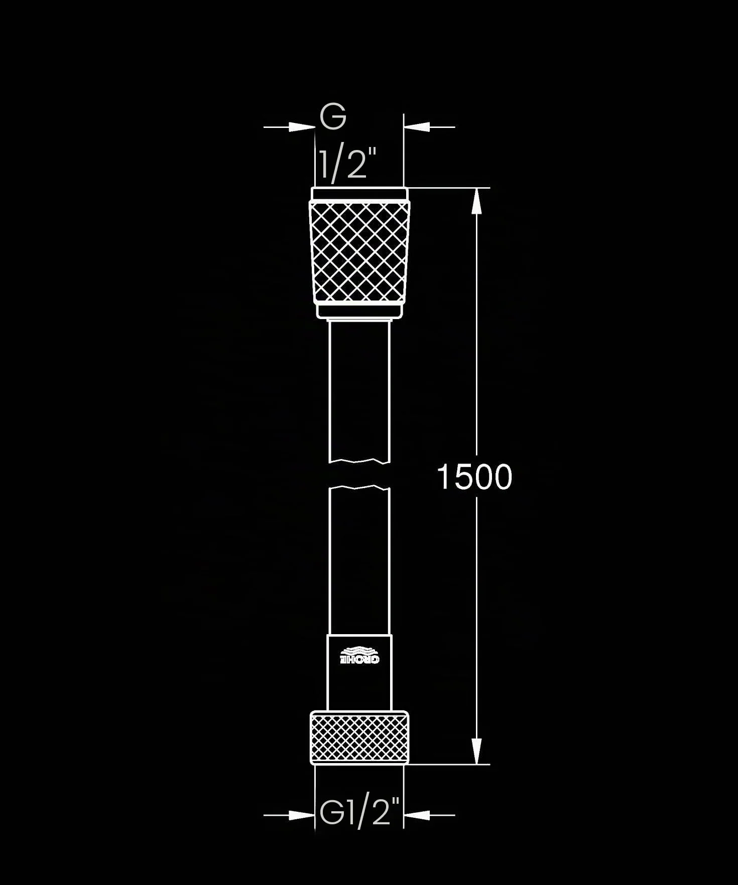 GROHE QUICKFIX VitalioFlex Trend, Flessibile doccia, 1500mm, In metallo, 28741002