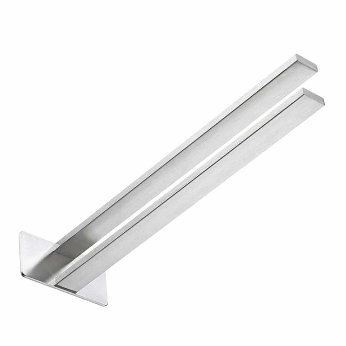 Portasciugamani da Bagno e Cucina in Acciaio Inox 304 Mensola da Parete Doppia senza Fori Portasciugamani Robusto da 39 CM per Bagno e Camera Installazione senza Danni