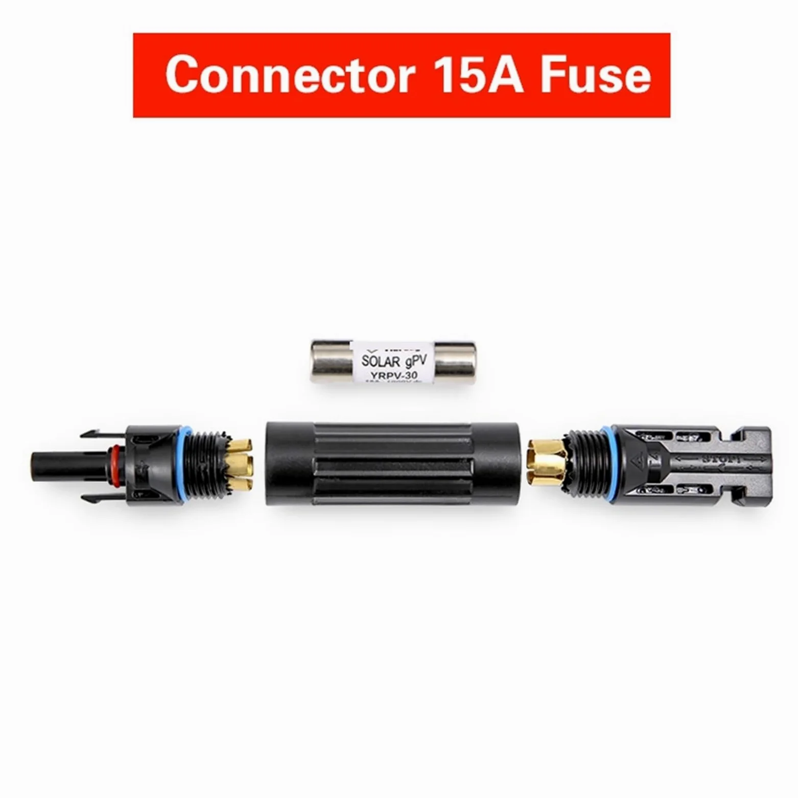 5 fusibili solari fotovoltaici 1000 V DC 10 A/15 A/20 A/30 A (connettore 15 A (5 pezzi)