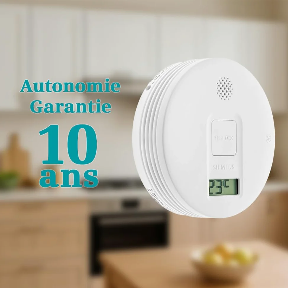 Rilevatore di monossido di carbonio NF 5TC1260-3 Garanzia e autonomia 10 Anni