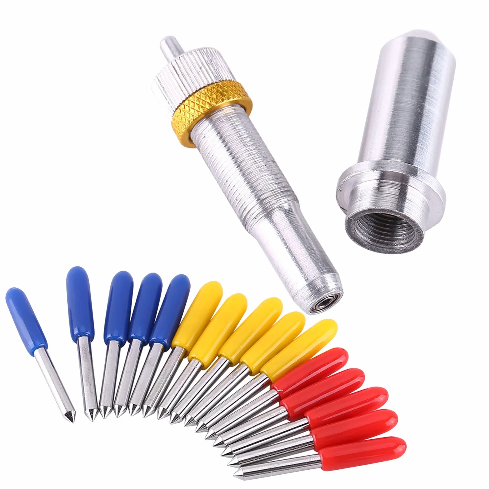 Summa Cutter Blades 15Pcs Utensile Taglio per Plotter in Acciaio Al Tungsteno 30-60 Gradi con Supporto