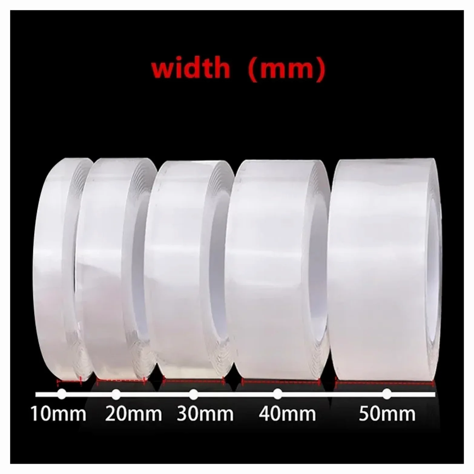 Nastro adesivo biadesivo trasparente, Nastro biadesivo da 1/5 m senza tracce for bagno, cucina, lavandino, rubinetto, adesivo in gel(Width 3 Cm,5 meters)