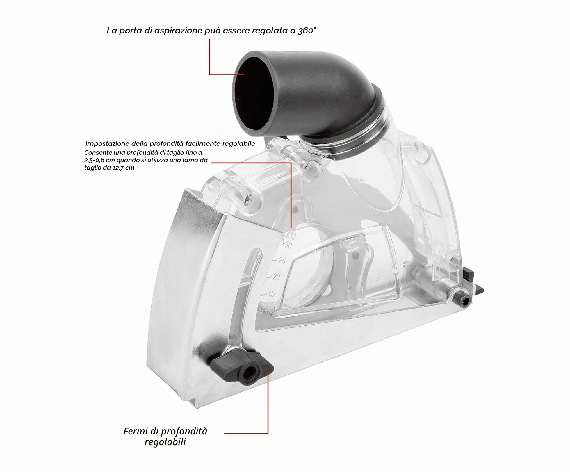 Cappa di aspirazione per smerigliatrice angolare 115/125mm Aidelife