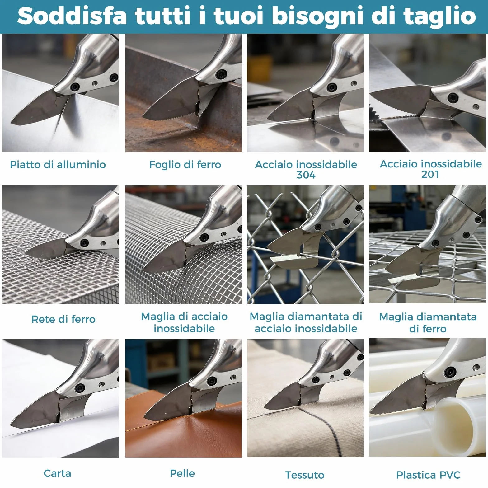Bostar Cesoia per Lamiera a Batteria Brushless, Taglierina Elettrica per Metallo 1,5mm Alluminio 2,0mm, Testa Girevole 360°, 2x 4.0Ah Compatibile Makita 18V