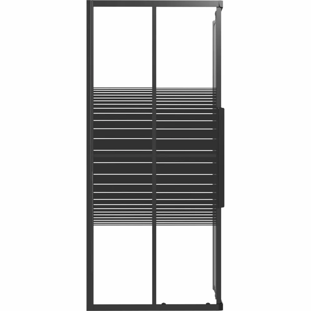 Box doccia con strisce ESG, 90 x 70 x 180 cm, nero, per bagno, parete doccia con profilo, paraspruzzi, porta doccia, angolo salvaspazio, robusto telaio in alluminio