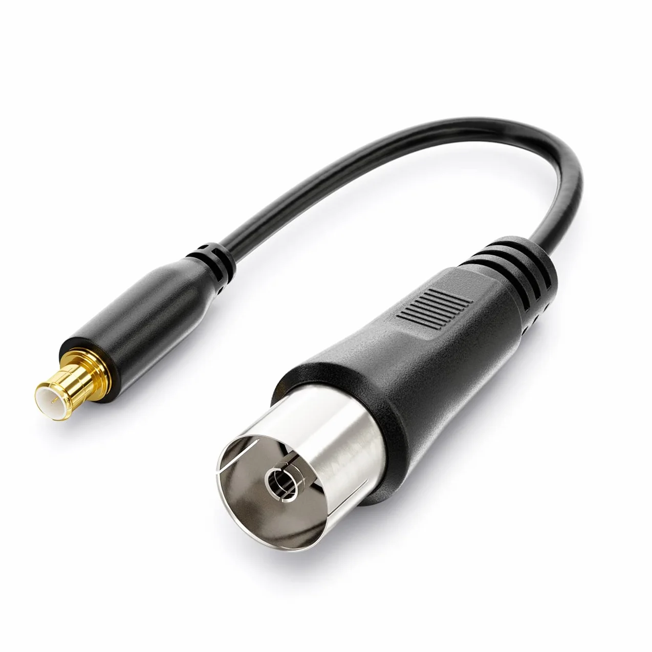 deleyCON Adattatore da Antenna Coassiale a DVB-T (MCX) - Presa da Antenna a Connettore - Compatibile con Dispositivi - Nero