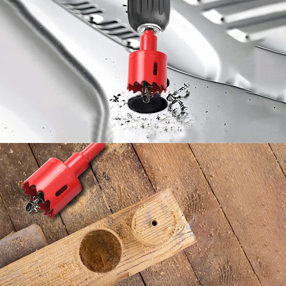 Flintronic Bimetallica Seghe a Tazza Kit 13 PZ Ø18-75mm Adattatore Esagonale Punta di Centraggio
