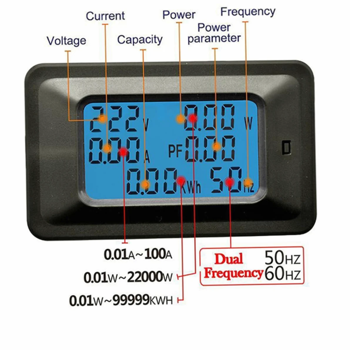 PLAFOPE Contatore di Energia Digitale Multifunzione Irfz44n, Misuratore di Tensione e 20a, Monitoraggio Elettrico per Frigorifero e Serbatoio