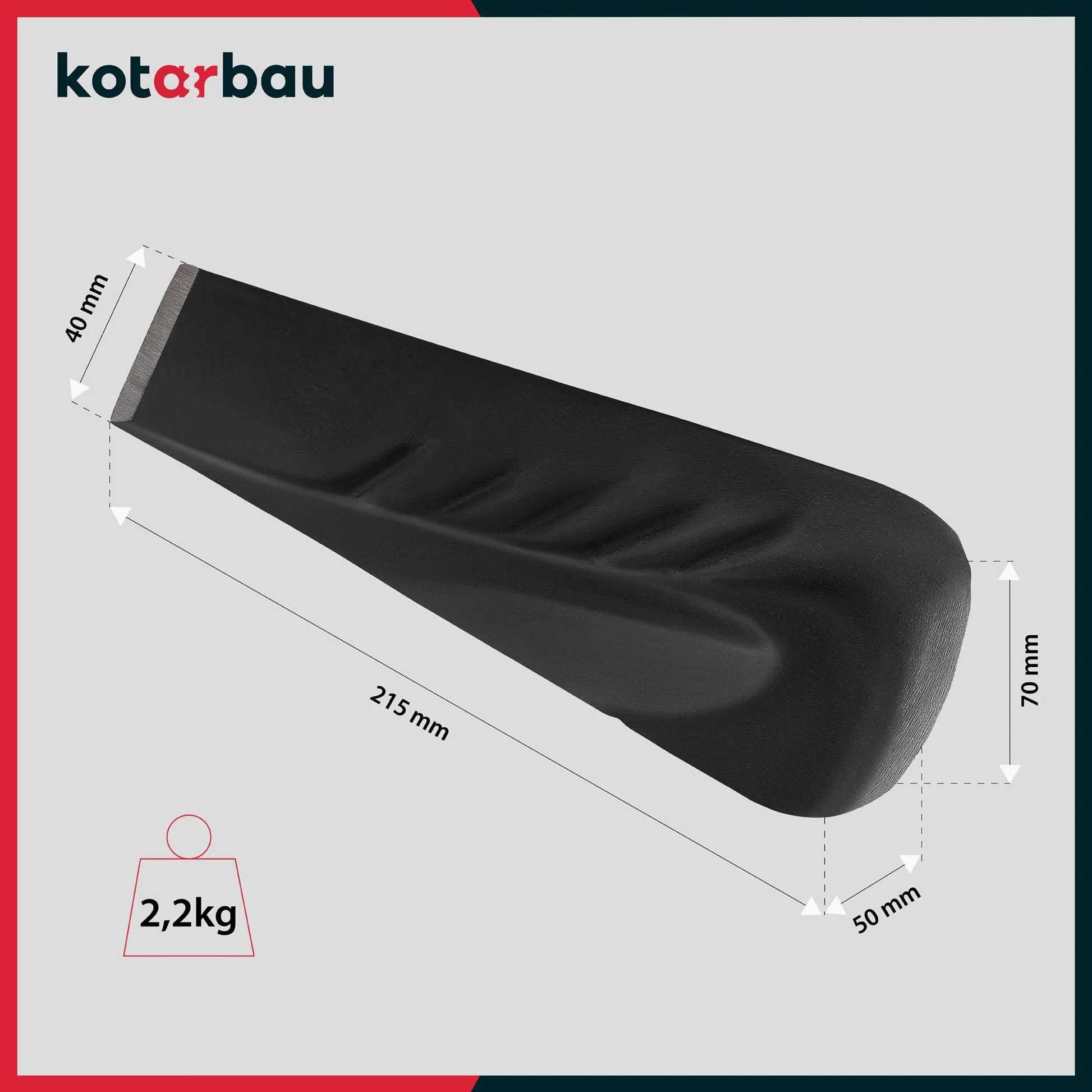 KOTARBAU® Cuneo rotativo forgiato per spaccare legno in acciaio