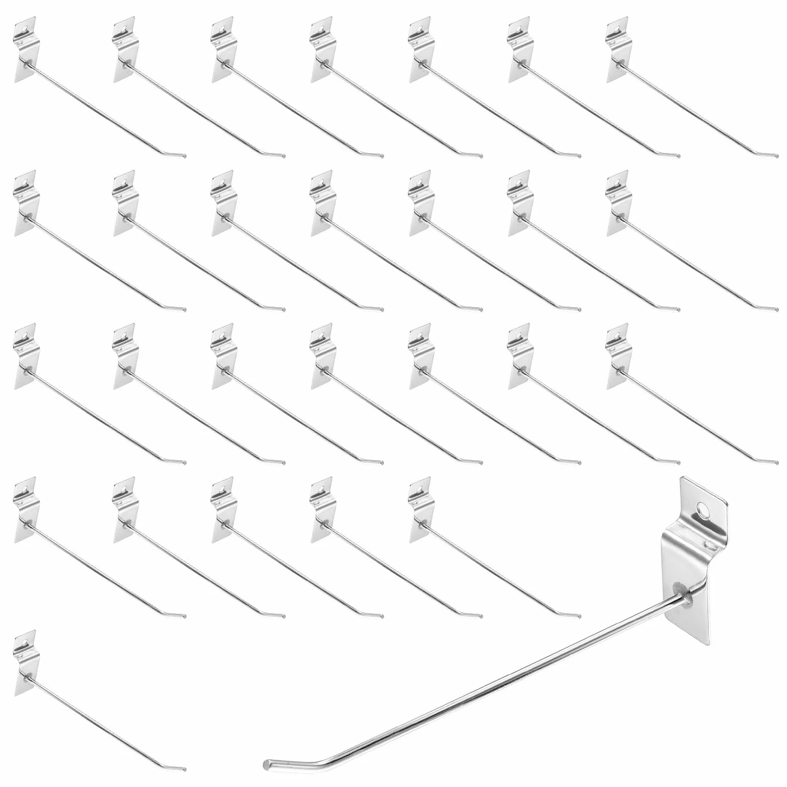 QUARKZMAN Ganci Parete Doghe 100pz 6" (150mm) Accessori Pareti Doghe Metalliche Ganci Pannelli Parete Griglia Forata