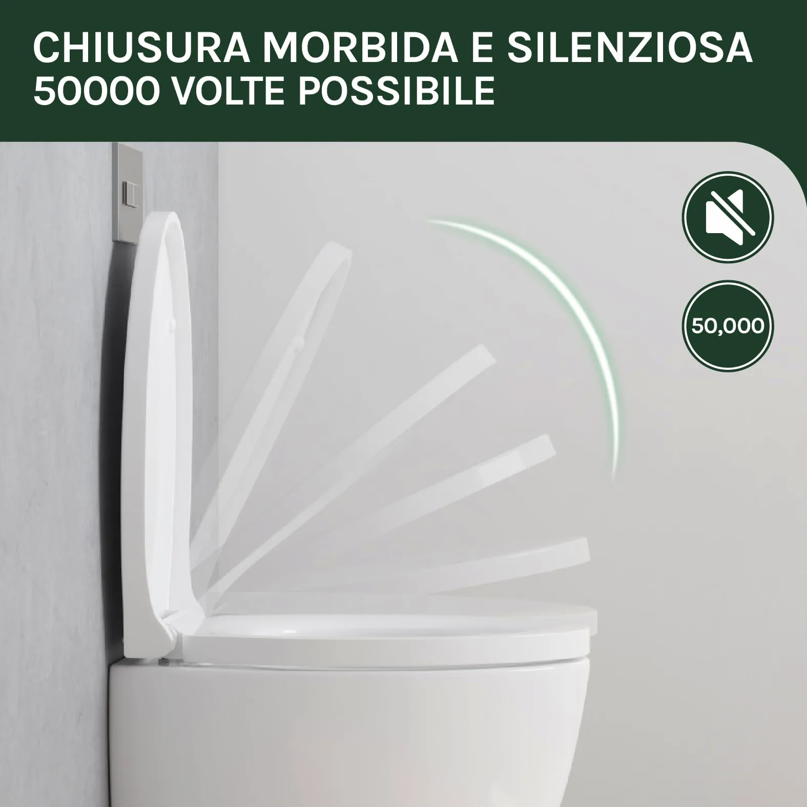 WOLTU Copriwater Sedile WC Universale Coperchio con Chiusura Ammortizzata Soft Close Toilet Seat Bagno in Plastica Bianco a Forma di O