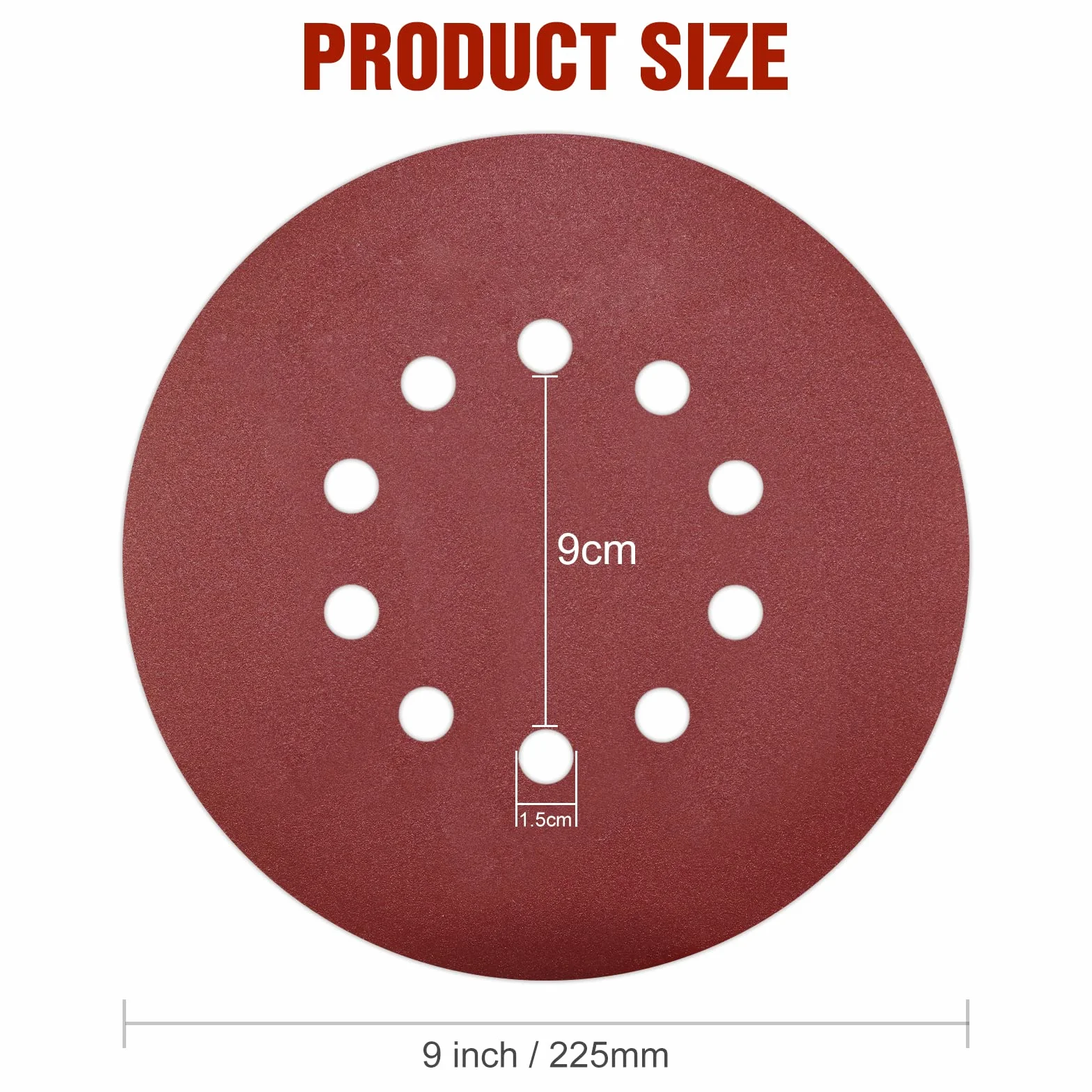 KONGMING 25 Pezzi Dischi Abrasivi 225 mm Grana 240 10 Fori Carta Vetrata per Levigatrice
