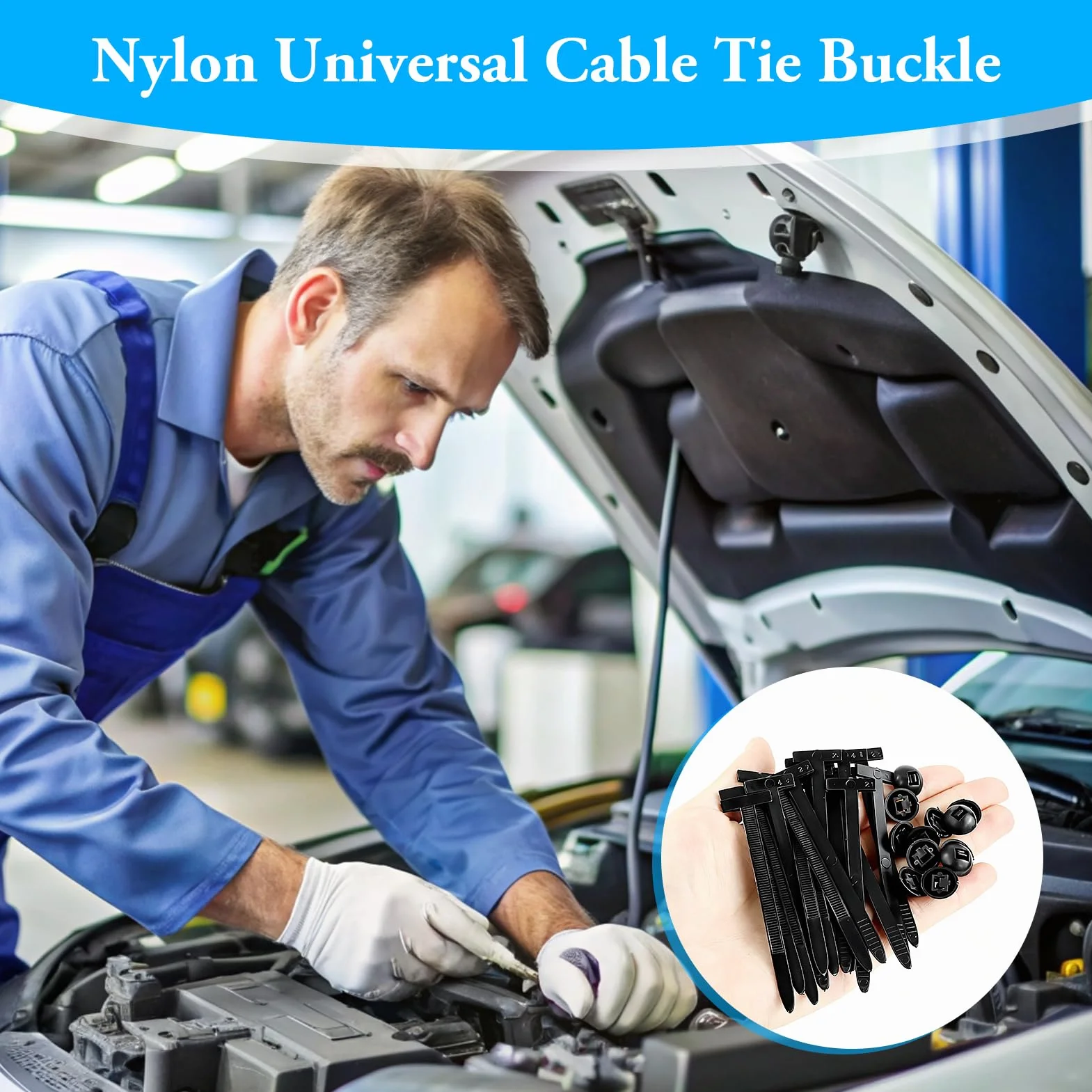 Fascette stringicavo in nylon universale 110 sztuk do naprawy auto