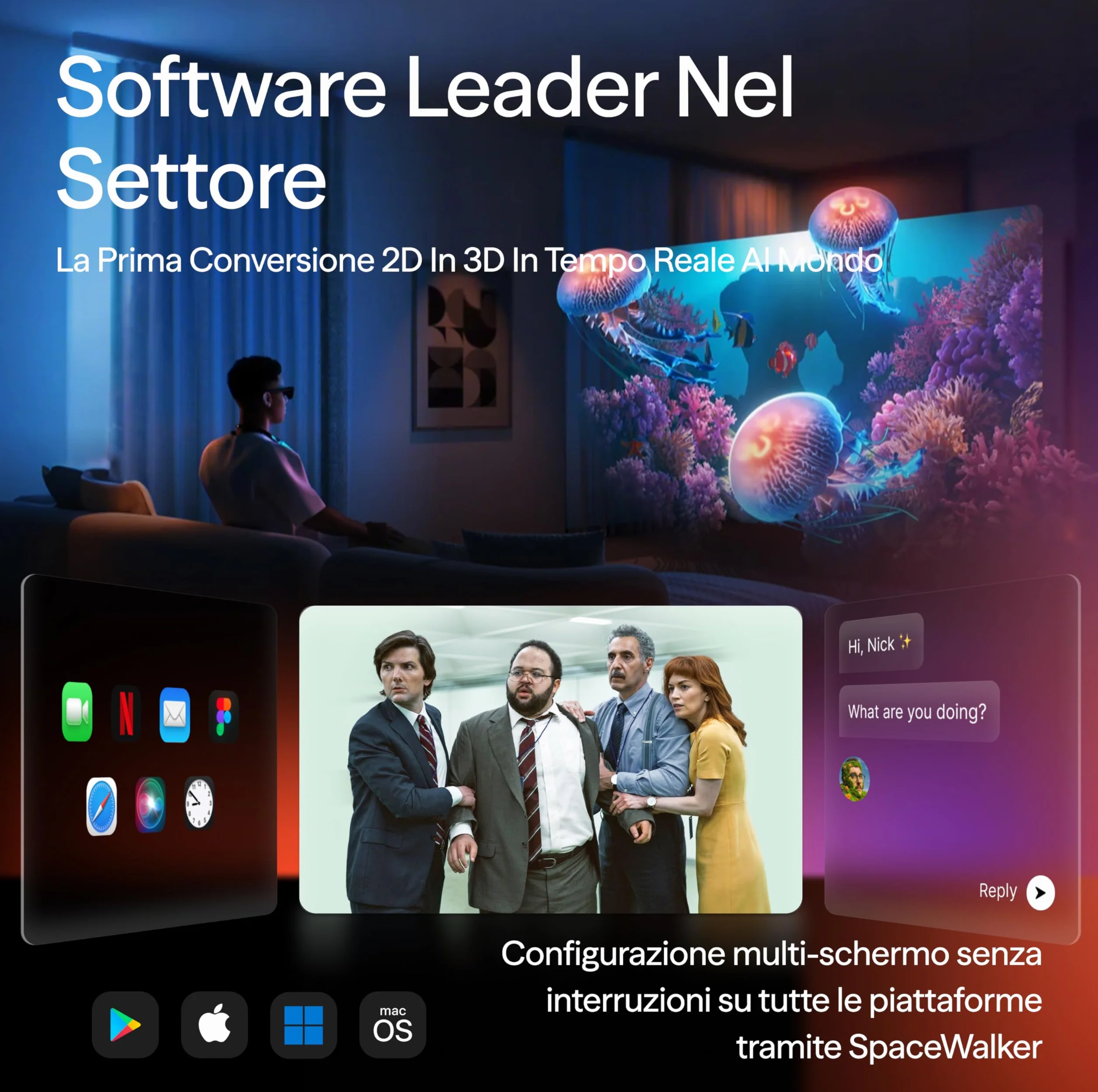 VITURE Occhiali XR Luma PRO — Display Ultra Nitido da 152” a 1200p 120Hz, Campo Visivo 52°, Pellicola Elettrocromica, Harman Audio, per iPhone 17/16/15, Android, Mac, PC, Steam Deck, Switch 2-Grande