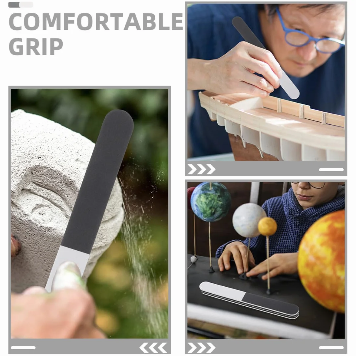 INOOMP Bastoncini Abrasivi in Eva per Modellismo 6 Pezzi Design a 3 Lati