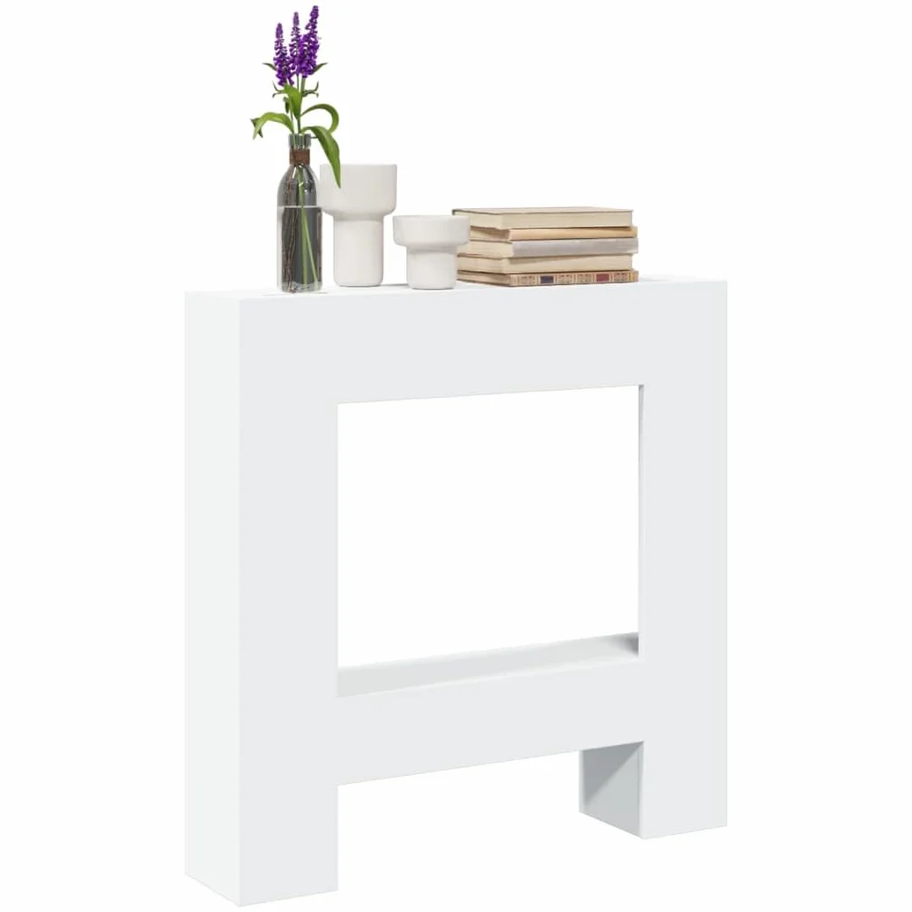 vidaXL Cornice per Camino Bianca 81x18x82 cm Truciolato