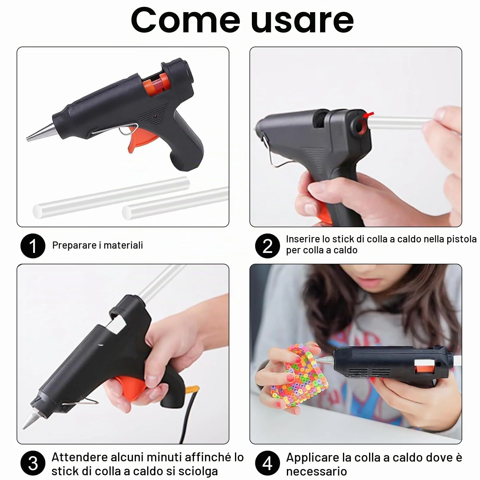 Stick a Caldo Ø 11 mm x 170 mm Ricariche Trasparente per Pistola Colla a Caldo, 58 Pz