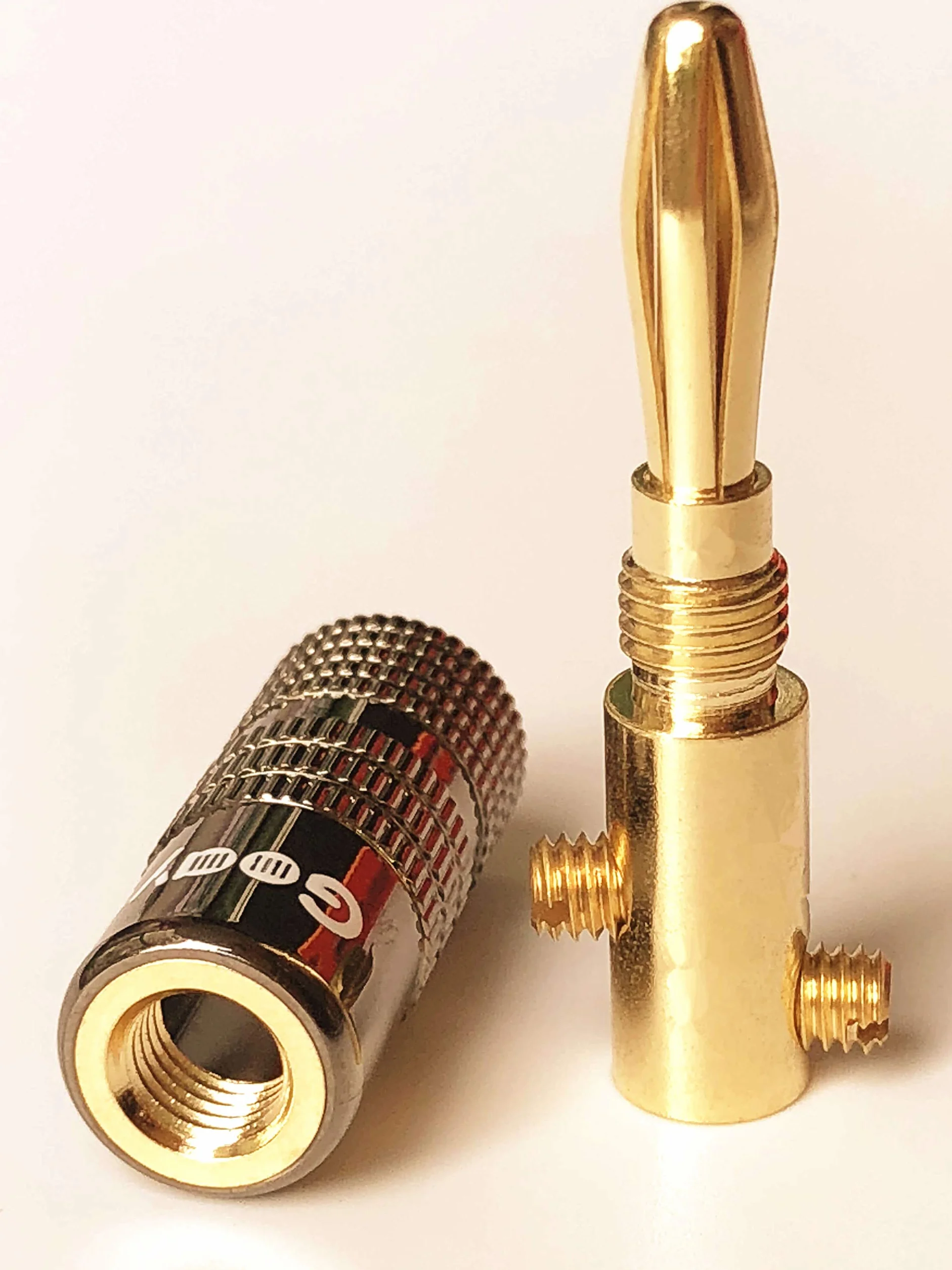 adattatori a banana da 4 mm, placcati oro 24 K, connettori per diffusori, 6 paia, 12 pezzi