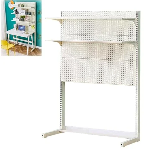 Generico Pannello Forato per Attrezzi da Garage, Porta Punte da Trapano, Porta Chiavi Inglesi, Organizer in Metallo Regolabile, Supporto autoportante con Ripiani, Ampi Pannelli forati da 49,6x65 poll