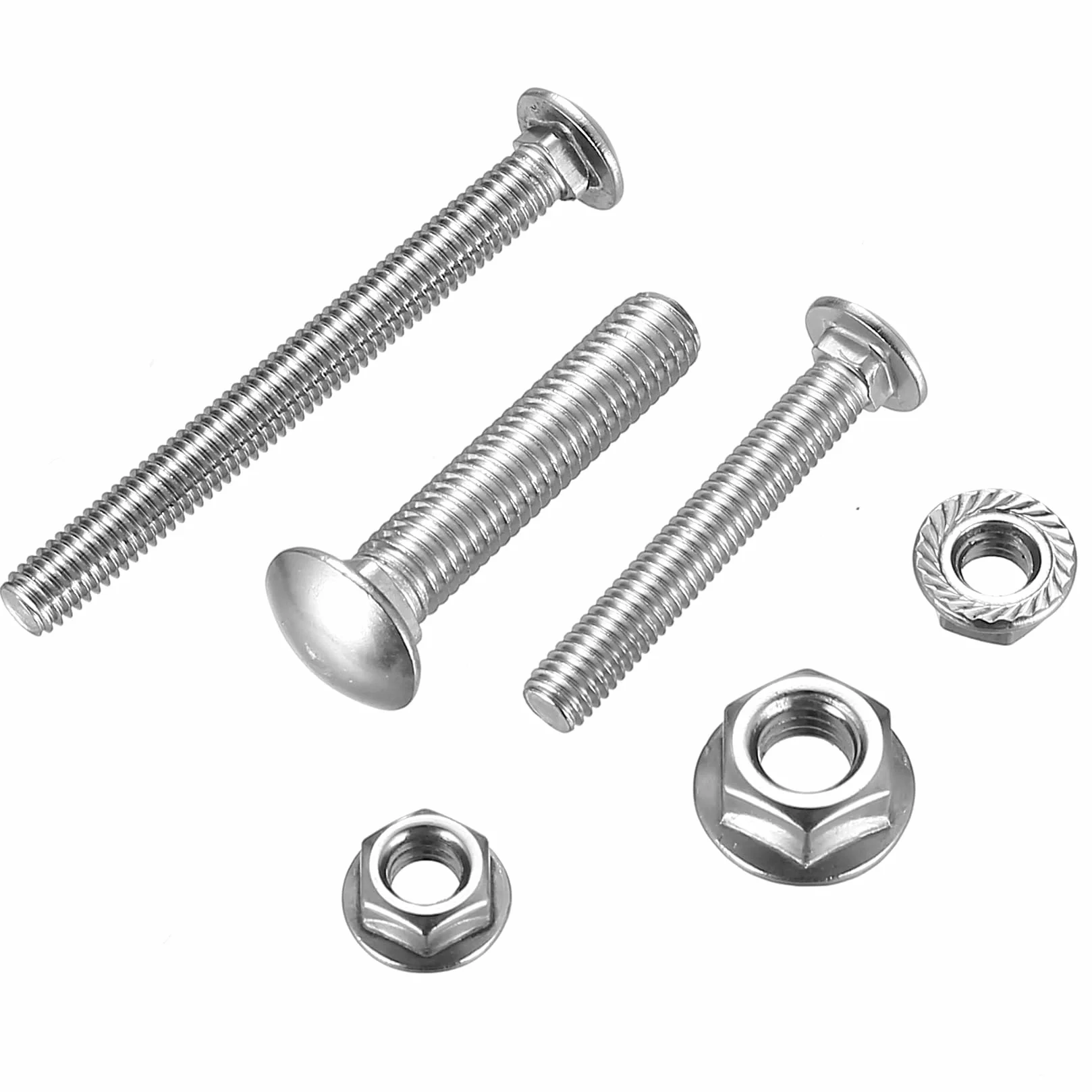 M6 Bulloni per Carrozze, M6x40mm Viti a Testa Tonda, Dado Flangia Esagonale, Rondelle
