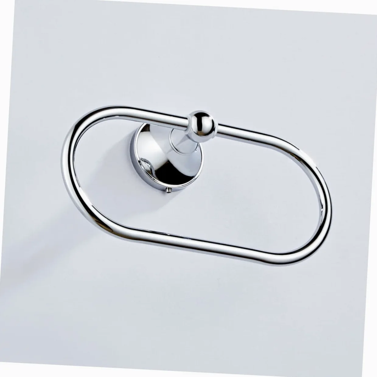 Anello Portasciugamani Ovale da Parete Bagno Argento in Rame | Installazione Semplice, Finitura Moderna Essenziale, Uso per Cucina e Casa