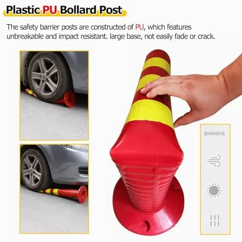 Generico Pali di delimitazione Flessibili ad Alta visibilità - 20 Pezzi dissuasori di Sicurezza per vialetti, barriera di parcheggio Leggera con bulloni di Ancoraggio, Pali di Segnalazione Rossi e gi