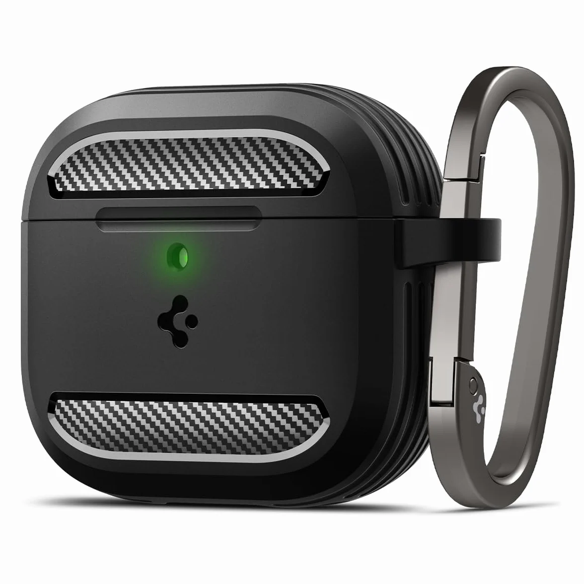 Spigen Cover Rugged Armor Compatibile con AirPods 4 (2024), Custodia AirPods 4 - Nero Opaco